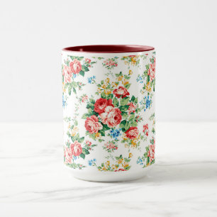 Elegant Blommönster med Ro Design Inslag Mugg