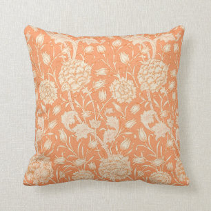 Elegant Blommönster Orange Cream Dekorativ kudde