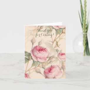 Elegant Blommönster Tack För Att Du Kom Kort