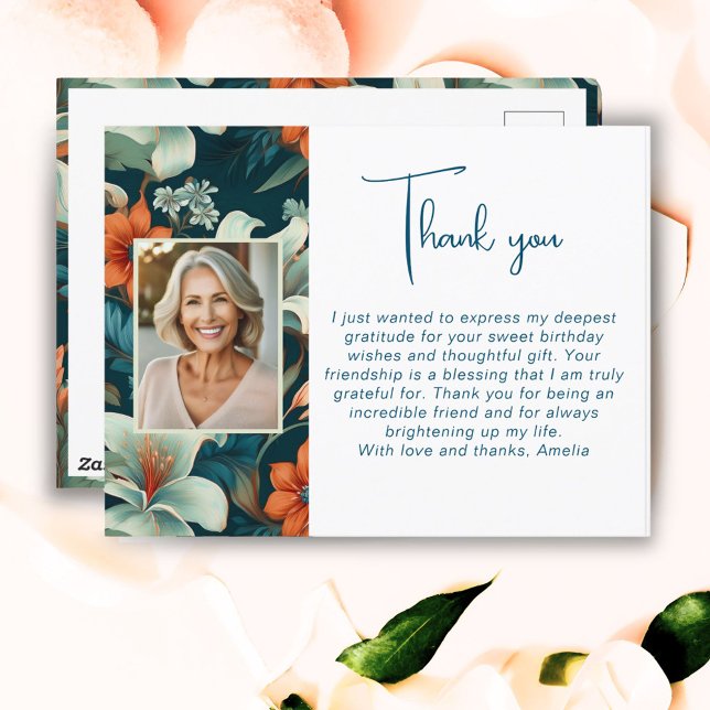 Elegant Blommönsterfotograf tack Vykort (Skapare uppladdad)