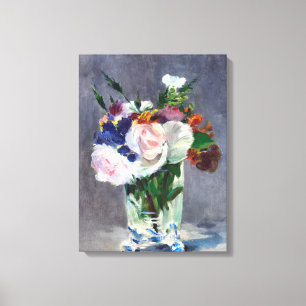 Elegant Blommor i Crystal Vas Canvastryck