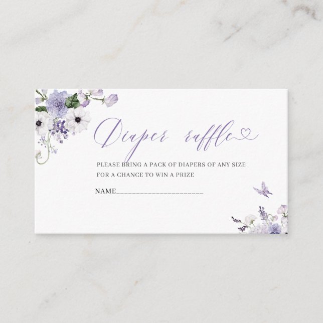 Elegant Blommor i vattenfärgen Blommor, babydusch Tilläggskort (Framsida)