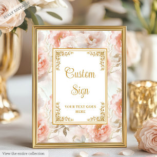 Elegant  blommor och guld bröllop anpassningsbar poster