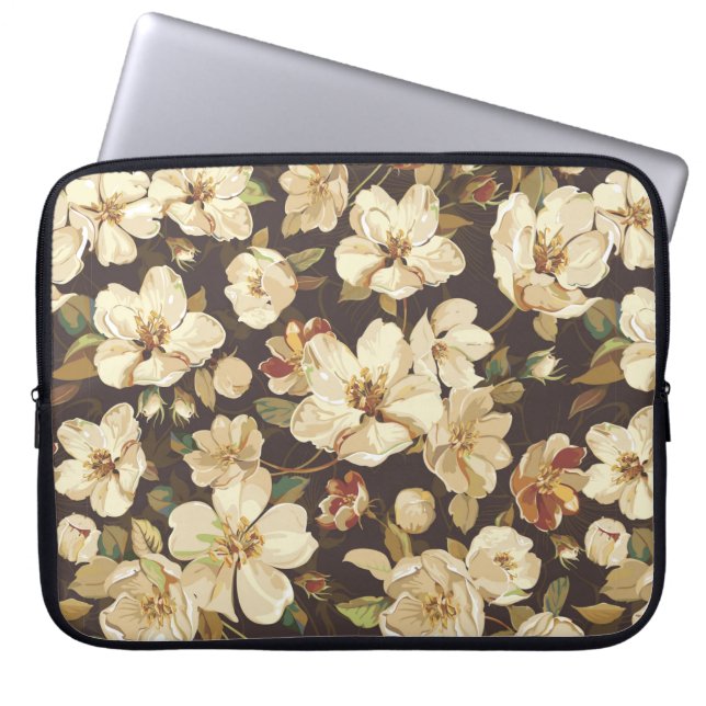 Elegant-blommor, sömlös mönster laptop fodral (Framsidan)