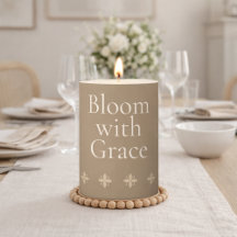 Elegant blomning Taupe pelarljus