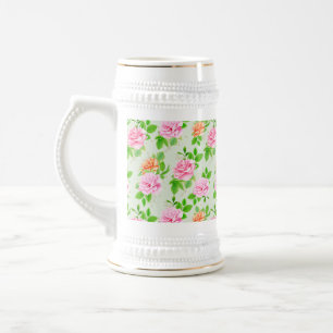 Elegant blomrosor Gröna blad Mönster-23675 Sejdel