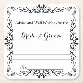 Elegant blomrulle, råd och goda önskningar underlägg papper kvadrat