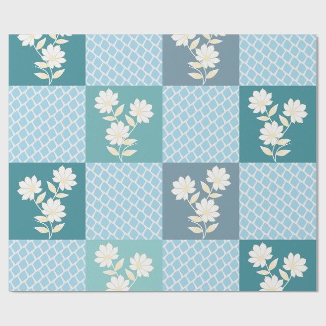 Elegant blomrutmönster sömlös mönster  presentpapper (Platt)