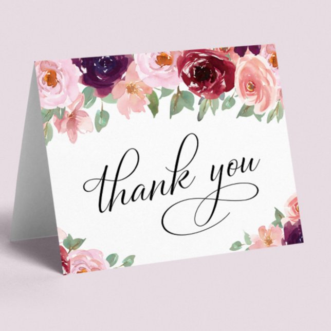 Elegant blomster 100-årsfest tack kort (Elegant Floral 100th Birthday Party Thank You Classic Round Sticker)