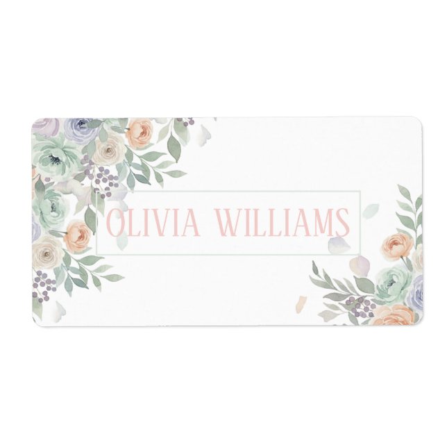 Elegant Blomster Akvarell  Fraktsedel (Framsidan)