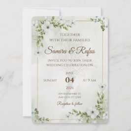 Elegant blomster - Anpassningsbar rustic boho Inbjudningar