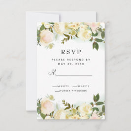 Elegant blomster botanisk grönska blad bröllop OSA kort