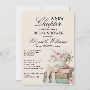 Elegant blomster En ny kapitel Bröllopsdusch Inbjudningar