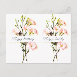 Elegant blomster födelsedag handskriven text vykort