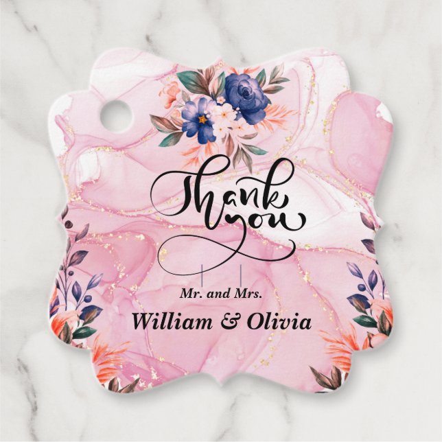 Elegant blomster  gåvor etiketter (Framsida)