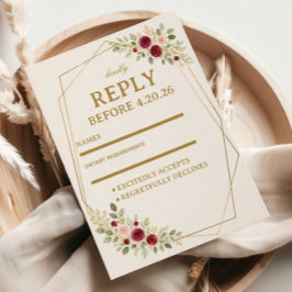 Elegant blomster guld OSA kort