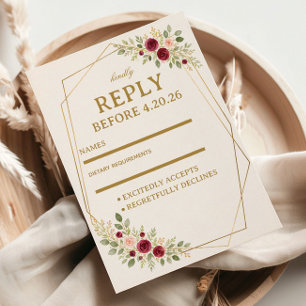 Elegant blomster guld OSA kort