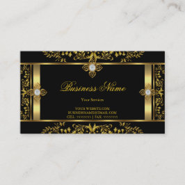 Elegant blomster- guld svart visitkort