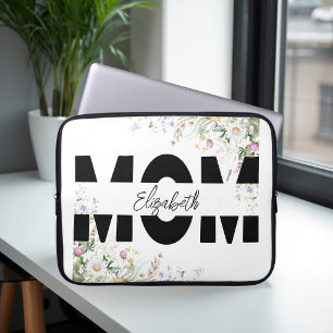 Elegant blomster-MAMMA-personlig datorsats Laptop Fodral