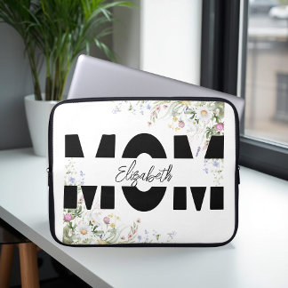 Elegant blomster-MAMMA-personlig datorsats Laptop Fodral