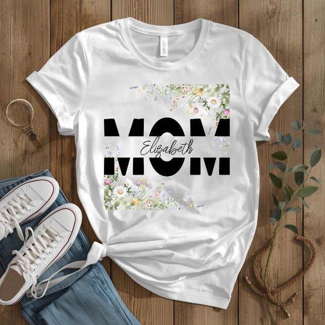 Elegant blomster- MAMMA Personlig T-shirt (Skapare uppladdad)