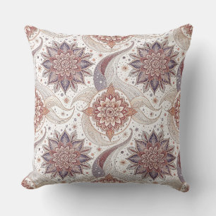 Elegant blomster-mandala andlig designmönster kudde