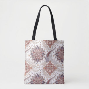 Elegant blomster-mandala andlig designmönster tygkasse