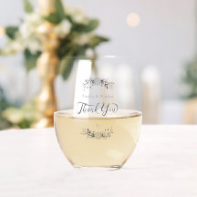 Elegant blomster monogram anpassad bröllop tack ko