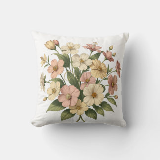 Elegant blomster monogram bukett design kudde