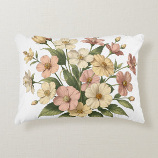 Elegant blomster monogram bukett design prydnadskudde