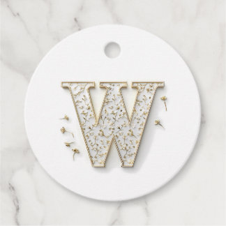Elegant blomster monogram "W" design Gåvor Etiketter
