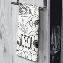 Elegant blomster Mönster Initialer Monogram