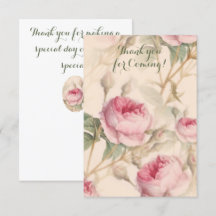 Elegant blomster Mönster Tack för att du kom kort