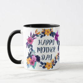 Elegant blomster- Mors dagskopp med eget namn Mugg