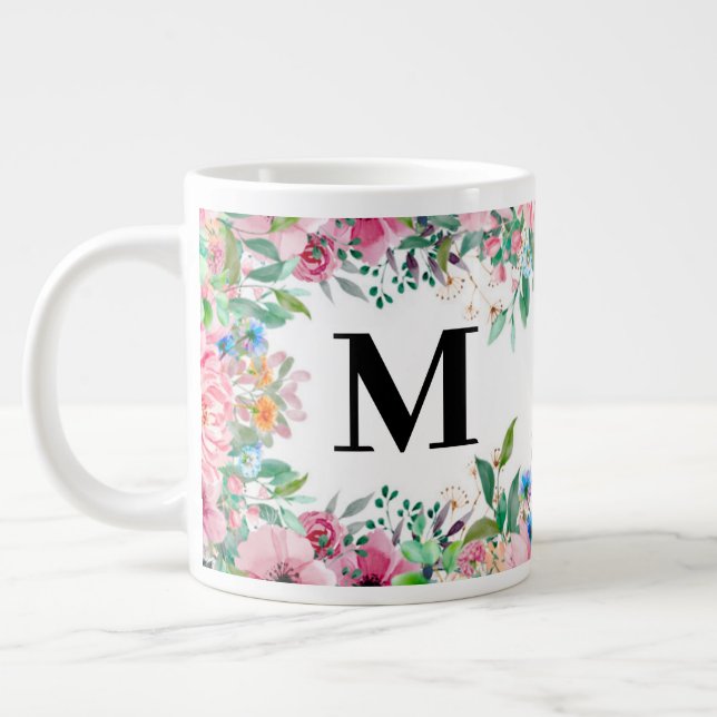 elegant blomster personlig specialmugg jumbo mugg (Vänster)