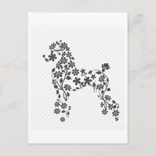 Elegant blomster Pudelhimmel - Konstnärlig hund Lo Vykort