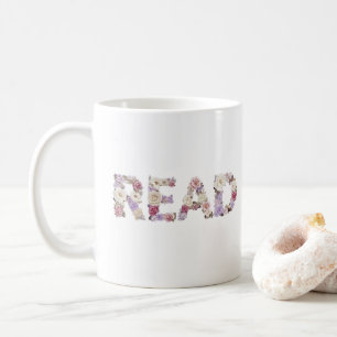 Elegant blomster READ-typografi - Pastell botanisk Kaffemugg
