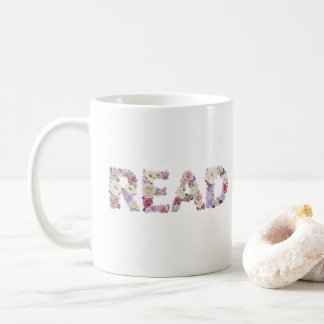 Elegant blomster READ-typografi - Pastell botanisk Kaffemugg