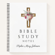 Elegant blomster religiös kors bibelstudie
