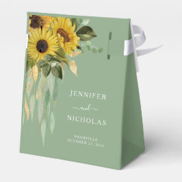 Elegant blomster solros bröllop presentaskar
