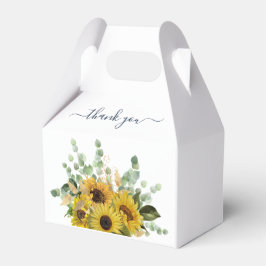 Elegant blomster solros tack presentaskar