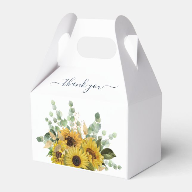 Elegant blomster solros tack  presentaskar (Framsidan Sidan)