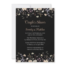 Elegant blomster svart boho par bröllopsdusch