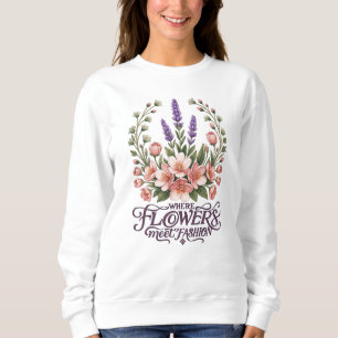 Elegant blomster-sweatshirt för kvinnor t shirt
