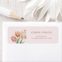 Elegant blomster vattenfärg returadressetikett