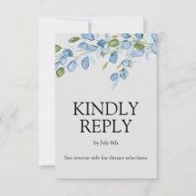 Elegant blomster vattenfärg svarskort