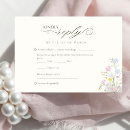 Elegant blomster- vildblomma kalligrafi OSA kort