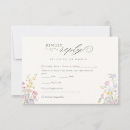 Elegant blomster- vildblomma kalligrafi QR-kod OSA Kort