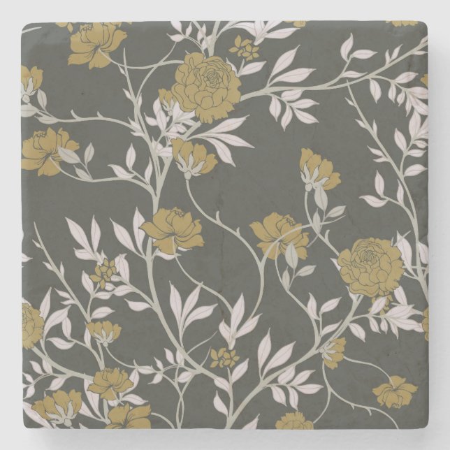 Elegant blomster: vinjett mönsterdesign. stenunderlägg (Framsidan)