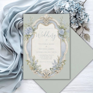 Elegant blomster vintage romantisk bröllopsinbjuda inbjudningar